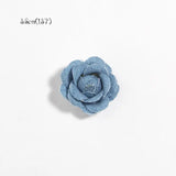 Daiiibabyyy 6Pcs  Headmade Flowers Boutique For Headbands Denim Fabric Flower For Baby Girls Hair Accessories