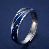 Daiiibabyyy  New Couple Rings Starry Night Van Gogh Never Fade Couple Rings Sun Moon Women Man Lovers Romantic Promise Art Ring