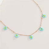 DAIIIBABYYY  -  Korean Flower Choker Necklace for Women Boho Acrylic Clavicle Chain Short Necklaces Fashion Jewelry