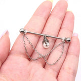 DAIIIBABYYY  -  1PC Surgical Steel Industrial Piercing Barbell 14G Dragon Claw Pearl Pendant Helix Piercing Cartilage Earring 38mm Body Jewelry