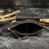 DAIIIBABYYY  -  Crazy Horse Leather Waist Belt Bag Multifunction Casual Daily wait pack Small Messenger Shoulder Bag mini Designer Phone Pouch