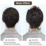 Daiiibabyyy  Synthetic Hair Bun Chignon Messy Curly Hair Band Elastic Scrunchy False Hair Pieces For Women Hairpins Black Brown
