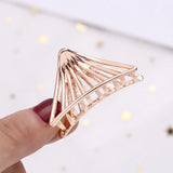 DAIIIBABYYY  - 1Pcs Simple Geometric Hollow Small Hair Claw For Women Girls Clamps Hair Crab Metal Hair Clip Claw Accessories Headwear