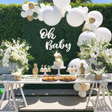 Daiiibabyyy Oh Baby Wooden Wall Sticker Baby Shower Decorations Boy Girl Babyshower 1st Birthday Party Backdrop Christening Wedding Supplies