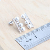 Daiiibabyyy 925 Sterling Silver Fine Pearls Jewelry Sets Bridal For Women Earrings Rings White CZ Wedding Necklace Set Bracelets Pendant