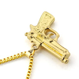 DAIIIBABYYY  -  Wholesale Fashion Mens Boys Necklaces Hand Pistol Gun Pendant Necklace Men Biker Black Gold-color Hip Hop Colar Jewelry