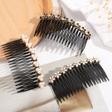 Daiiibabyyy  Haimeikang Fashion Ponytail Clip Hair Combs Women Rhinestone Pearl Barrettes New Hair Maker Bun Hair Accessories Hairpins