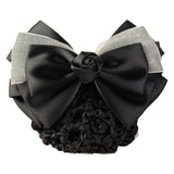 DAIIIBABYYYY  -  New Floral Lace Satin Bow Hair Net Barrette Bank Staff Flight Attendant Nurses Satin Hair Clip Net Snood Women Hair Accessories