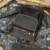 DAIIIBABYYY  -  Crazy Horse Leather Waist Belt Bag Multifunction Casual Daily wait pack Small Messenger Shoulder Bag mini Designer Phone Pouch