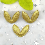 Daiiibabyyy 30pcs/lot 28*36mm Mixed Padded Shiny/Glittered Rabbit ear Shape Appliques For Kid DIY Patch And Baby Headwere Accessorie