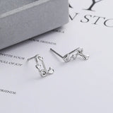 Daiiibabyyy 925 Stamp Silver Color Mini Heart Tassel Earrings for Women Girl Gift Student Pin Love Jewelry Dropship