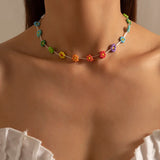 DAIIIBABYYY  -  Korean Flower Choker Necklace for Women Boho Acrylic Clavicle Chain Short Necklaces Fashion Jewelry