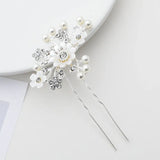 DAIIIBABYYY  - 1pc Bridal Hairpins Wedding Pearl Flower Crystal Bridesmaid Hair Pins metal gift women girl Hairdressing Hair Accessories