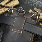 DAIIIBABYYY  -  Crazy Horse Leather Waist Belt Bag Multifunction Casual Daily wait pack Small Messenger Shoulder Bag mini Designer Phone Pouch