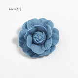 Daiiibabyyy 6Pcs  Headmade Flowers Boutique For Headbands Denim Fabric Flower For Baby Girls Hair Accessories