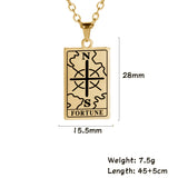 DAIIIBABYYY  -  Tarot Brand Pendant Stainless Steel Necklace Men's And Women's Fashionable Retro Anniversary Jewelry Gift New 2024