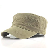 DAIIIBABYYY  - 1Pc Solid Color Men's Army Cap  Adjustable Flat Cap Classical Style Sunscreen Sun Hat Casual Hat