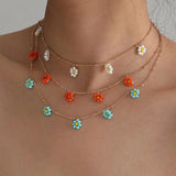 DAIIIBABYYY  -  Korean Flower Choker Necklace for Women Boho Acrylic Clavicle Chain Short Necklaces Fashion Jewelry