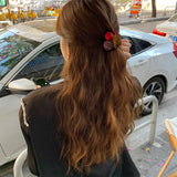 Daiiibabyyy Women Hair Claws Mini Cherry Plush Acrylic Hairpins Small Catch Clip Girl Sweet Hair Accessories Jaw Clips forclip Hair Jewelry
