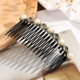 Daiiibabyyy  Haimeikang Fashion Ponytail Clip Hair Combs Women Rhinestone Pearl Barrettes New Hair Maker Bun Hair Accessories Hairpins