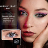 Daiiibabyyy  1 Pair Colorcon sharingan itachi Contact Lens Transparent Fancy Vision Dragon Fresh Halloween Cos Eye Pink Lenses