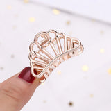 DAIIIBABYYY  - 1Pcs Simple Geometric Hollow Small Hair Claw For Women Girls Clamps Hair Crab Metal Hair Clip Claw Accessories Headwear