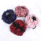 DAIIIBABYYY  -  New Fabric Big Camellia Flower Hair Claw Clips Barrettes Women Girls 11CM Plastic Ponytail Holder Hair Clamps Hair Accessories