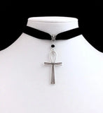 DAIIIBABYYY  -  Gothic Ankh Necklace Black Choker Egyptian Grunge Ankh Eternal Life Necklace Witchy Statement Jewelry Pendant Women Gift