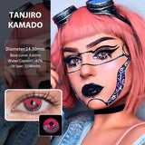 Daiiibabyyy  2Pcs/Pair Color contact lenses Cosplay Anime accessories Lenses anime White lenses Nezuko Pink Lens Halloween Eye Contact
