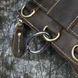 DAIIIBABYYY  -  Crazy Horse Leather Waist Belt Bag Multifunction Casual Daily wait pack Small Messenger Shoulder Bag mini Designer Phone Pouch