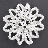 DAIIIBABYYY  - Women Girls HandMade Crochet Pearl Mesh Elastic Hair Nets Ballet Dancing Snood Net Hair Bun Covers for Ladies Hair Accessories