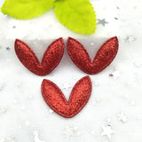 Daiiibabyyy 30pcs/lot 28*36mm Mixed Padded Shiny/Glittered Rabbit ear Shape Appliques For Kid DIY Patch And Baby Headwere Accessorie