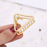 DAIIIBABYYY  - 1Pcs Simple Geometric Hollow Small Hair Claw For Women Girls Clamps Hair Crab Metal Hair Clip Claw Accessories Headwear