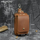 DAIIIBABYYY  -  Casual Genuine Leather Men Waist Bag Fashion Cowhide Small Waist Belt Pack Cigarette Case Phone Pouch Male Summer Bags