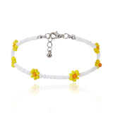 DAIIIBABYYY  -  Kpop Flower Anklet Bracelet Women  Fashion Colorful Seed Beads Chain Charm Bracelet On The Leg Boho Jewelry