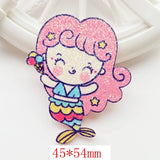 Daiiibabyyy 6Pcs Glitter  Mixed Unicorn / Mermaid Patch Applique Fabric For Craft/Clothes/Wedding DIY Scrapbooking Accessories G73