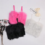 Daiiibabyyy Women Crop Tops  New Summer Cropped Tops Vest Tank Party Club Feather Sexy Tops Women Bra Push Up Bustier Female Tops