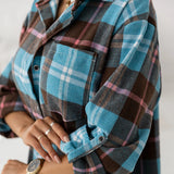 Daiiibabyyy Long Shirt Dress Women Blouse Oversized Button Plaid Shirt Flannel Shirt for Women Casual Fashion Tops Blouse 2024