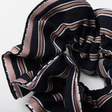 Daiiibabyyy  -  Fabric Ladies Scrunchies Women Hair Accessorries Wavy Ladies Hair Tie Striped Ponytail Hair Female Girl Holder Rope