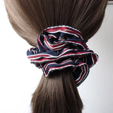 Daiiibabyyy  -  Fabric Ladies Scrunchies Women Hair Accessorries Wavy Ladies Hair Tie Striped Ponytail Hair Female Girl Holder Rope