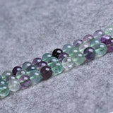 DAIIIBABYYY  -  Green Fluorite Crystal Round Loose Gem Beads 15" Strand 4 -10MM Pick Size For Jewelry Making