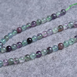 DAIIIBABYYY  -  Green Fluorite Crystal Round Loose Gem Beads 15" Strand 4 -10MM Pick Size For Jewelry Making