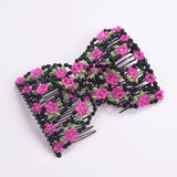 Daiiibabyyy  DIY Women Elastic Magic Hair Combs Vintage Hair Clip Claw Bun Maker Tools Hairstyle Fashion Pearl Beads Hairdo Hair Accessories