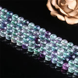 DAIIIBABYYY  -  Green Fluorite Crystal Round Loose Gem Beads 15" Strand 4 -10MM Pick Size For Jewelry Making