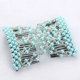 Daiiibabyyy  DIY Women Elastic Magic Hair Combs Vintage Hair Clip Claw Bun Maker Tools Hairstyle Fashion Pearl Beads Hairdo Hair Accessories