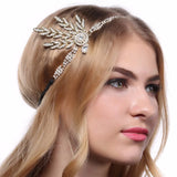 Daiiibabyyy  Art Deco Women 1920s Vintage Bridal Headpiece Costume Hair Accessories Flapper Great Gatsby Leaf Medallion Pearl Headband