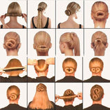 Daiiibabyyy  Girls Wig Hair Curls Accessories Bud Hair Band French Dish Wig Headband Tool Twist Kid Bun Maker Hairband Women Hair Curler Gift