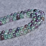 DAIIIBABYYY  -  Green Fluorite Crystal Round Loose Gem Beads 15" Strand 4 -10MM Pick Size For Jewelry Making