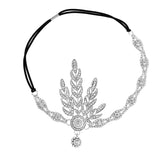 Daiiibabyyy  Art Deco Women 1920s Vintage Bridal Headpiece Costume Hair Accessories Flapper Great Gatsby Leaf Medallion Pearl Headband
