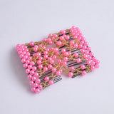 Daiiibabyyy  DIY Women Elastic Magic Hair Combs Vintage Hair Clip Claw Bun Maker Tools Hairstyle Fashion Pearl Beads Hairdo Hair Accessories